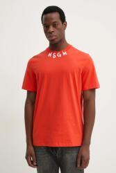 MSGM pamut póló piros, férfi, nyomott mintás, 3840MM102.257002 - narancssárga M