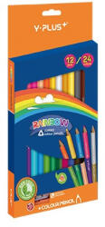 Y-Plus Színes ceruza Y-Plus+ Rainbow Jumbo 12 db-os klt. kétvégű, hegyezővel (DPC1504101023)