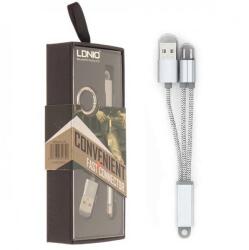 LDNIO Univerzális micro USB / mini USB / Lightning to USB kábel ezüst