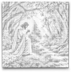  PontPöttyöző - Imádság Méret: 50x50cm, Keretezés: Kerek kartonlap, Szín: Kék