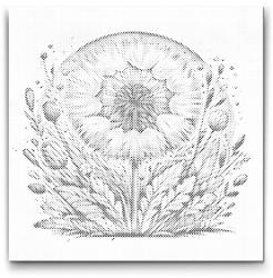  PontPöttyöző - Mágikus virág kör Méret: 50x50cm, Keretezés: Kerek kartonlap, Szín: Kék