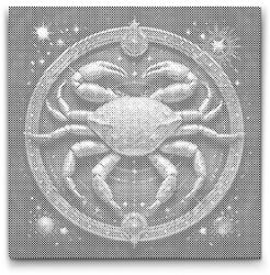  PontPöttyöző - Rák/Cancer 5 Méret: 50x50cm, Keretezés: Kerek kartonlap, Szín: Zöld