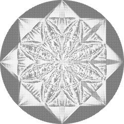  PontPöttyöző - Mandala csillag Méret: 50x50cm, Keretezés: Kerek kartonlap, Szín: Piros