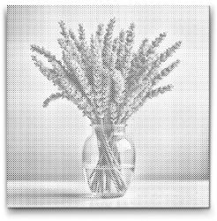  PontPöttyöző - Levendula váza Méret: 50x50cm, Keretezés: Kerek kartonlap, Szín: Kék