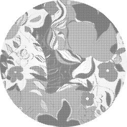  PontPöttyöző - Absztrakt virágok 1 Méret: 50x50cm, Keretezés: Kerek kartonlap, Szín: Kék