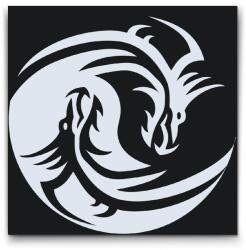  Festés számok szerint - Jing Jang sárkány Méret: 50x50cm, Keretezés: Kerek kartonlap