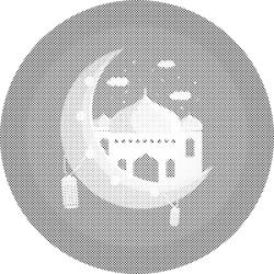  PontPöttyöző - Rózsaszín mecset Méret: 50x50cm, Keretezés: Kerek kartonlap, Szín: Kék