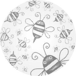  PontPöttyöző - Cuki méhecskék Méret: 50x50cm, Keretezés: Kerek kartonlap, Szín: Fekete