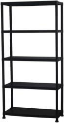 Marbueno Raft 5 Polite Plastic Negru 90x40x180 cm Grădină 10539 Raft