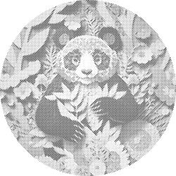 PontPöttyöző - Boldog panda Méret: 50x50cm, Keretezés: Kerek kartonlap, Szín: Piros