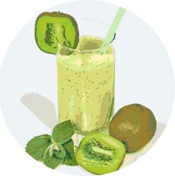  Festés számok szerint - Friss smoothie Méret: 50x50cm, Keretezés: Kerek kartonlap