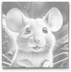  PontPöttyöző - Egér rózsaszín árnyalatokban Méret: 50x50cm, Keretezés: Kerek kartonlap, Szín: Piros