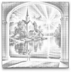  PontPöttyöző - Beeső napsugarak 1 Méret: 50x50cm, Keretezés: Kerek kartonlap, Szín: Fekete