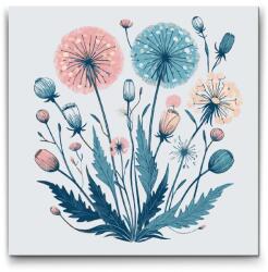 Festés számok szerint - A kora hajnal virágai Méret: 50x50cm, Keretezés: Kerek kartonlap
