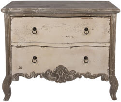 Clayre & Eef Comoda lemn bej gri vintage 95x40x82 cm (5H0714) Comoda
