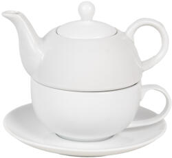 Clayre & Eef Set ceainic ceasca ceramica alba 17x16x13 cm, 350 ml, 250 ml (6CETEFO0001)