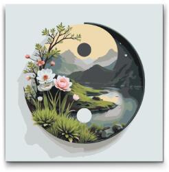 Festés számok szerint - Jin Jang Természet Méret: 50x50cm, Keretezés: Kerek kartonlap