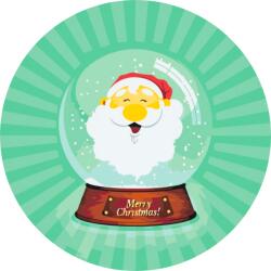  Festés számok szerint - Hógömb - Mikulás Méret: 50x50cm, Keretezés: Kerek kartonlap