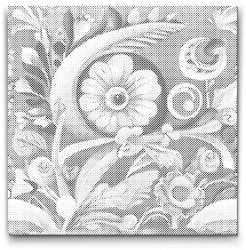 PontPöttyöző - Virágos szem Méret: 50x50cm, Keretezés: Kerek kartonlap, Szín: Fekete