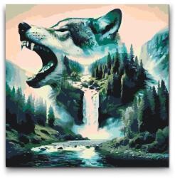  Festés számok szerint - Farkas vízesés Méret: 50x50cm, Keretezés: Kerek kartonlap