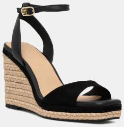 Tommy Hilfiger bőr szandál LEATHER & SUEDE HIGH WEDGE ESPAD fekete, FW0FW08803 - fekete Női 38