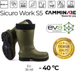  Camminare - Sicuro Work S5 ZÖLD (-40°C) - munkavédelmi EVA csizma (20240003-44)