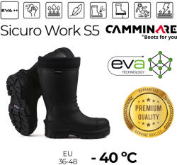  Camminare - Sicuro Work S5 FEKETE (-40°C) - munkavédelmi EVA csizma (20240001)
