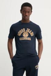Guess Jeans pamut póló sötétkék, férfi, nyomott mintás, M5RI80 K8HM0 - sötétkék XL