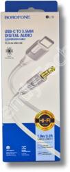 BOROFONE BL19 AUX (USB-C/Jack) kábel, 1m, fehér (PM035200)