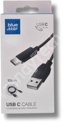 Blue Star lite USB-A - USB-C töltő kábel, fekete ( 1, 2m)