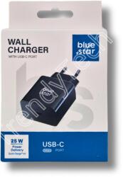 Blue Star töltő adapter, Type-c, fekete (25W) (5,9034E+12)