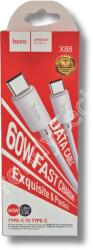 hoco. X88 USB-C - USB-C, fehér (1m, 60W) (PM032294)