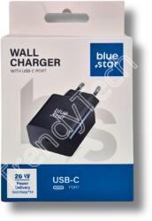 Blue Star töltő adapter, Type-c, fekete (20W)