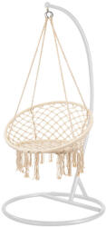 Leziter Cardenas függőfotel állvánnyal bézs-fehér (WST-01-Beige_SW-007-STWH) - frankootthon