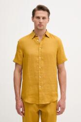 Benetton len ing galléros, fehér, regular, 5BKU5QJH8 - sárga S
