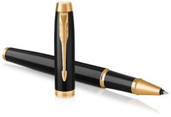 Parker Royal IM rollertoll ajándék gravírozással - Lakk fekete, arany klipsz 1931659 (1931659)