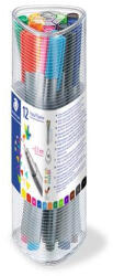  Tűfilc készlet, 0, 3 mm, STAEDTLER "Triplus 334", 12 különböző szín