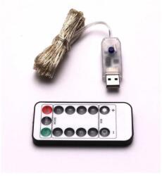 Iris 4615967 8 programos 10m/távirányítós/meleg fehér/100db LED-es/USB-s fénydekoráció (MEN-R1-22238)