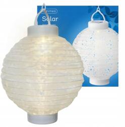 Lumineo Lampion kerti napelemes lámpa díszített fehér Led kínai fehér 23cm (Kaemingk 895139 W22)