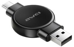 AWEI W26 2, 5W USB/Type-C fekete vezeték nélküli asztali töltő (W26)