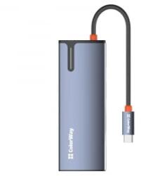 ColorWay USB-C 5-b-1 Type C PD 100W/USB3.0x3/HDMI 4K USB-elosztó (dokkolóállomás) (CW-HUB01) (CW-HUB01)