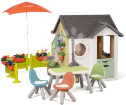 Smoby Căsuța grădinarului Garden House Smoby excepțional de extensibilă cu cafenea Bio și scaune sub umbrelă (SM810255-M) Casuta pentru copii
