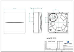 Aerauliqa QX-100 ventilátor, magas nyomásértékkel, beépített pillangószeleppel