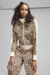 PUMA Puma, T7 Leo Luxe cipzáros felső, Sötétbarna, Világosbézs, XS (632342-87-XS)