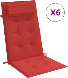 vidaXL Magas háttámla párnakészlet vidaXL, 6 db, piros, Oxford szövet, 120 x 50 x 3 cm, 3, 2 Kg (361894)