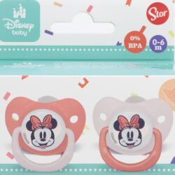 Stor Suzete din silicon Stor - Minnie Mouse Heart Full, 0-6 luni, 2 buc (10769)