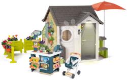 Smoby Házikó kis kertész részére szupermarkettel Garden House Life Smoby kivételesen bővíthető és virágtartók kertben 24 hó-tól (SM810255-O)