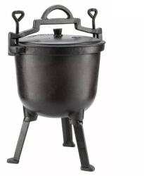 Kinghoff Ceaun din fontă pentru gătit Kinghoff KH 2232, cu capac și picioare detașabile, Negru - 4L
