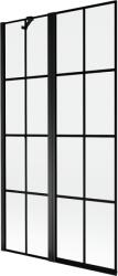 Mexen Mist ecran de duș cu 2 aripi stânga 100 x 150 cm, grilaj negru, negru - 8A9-100-011-70-77-L (8A9-100-011-70-77-L)
