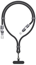 Dudao L20MAX 4in1 Kábel / Zsinór USB-A / USB-C / Lightning PD QC 65W 1.5m - Fekete